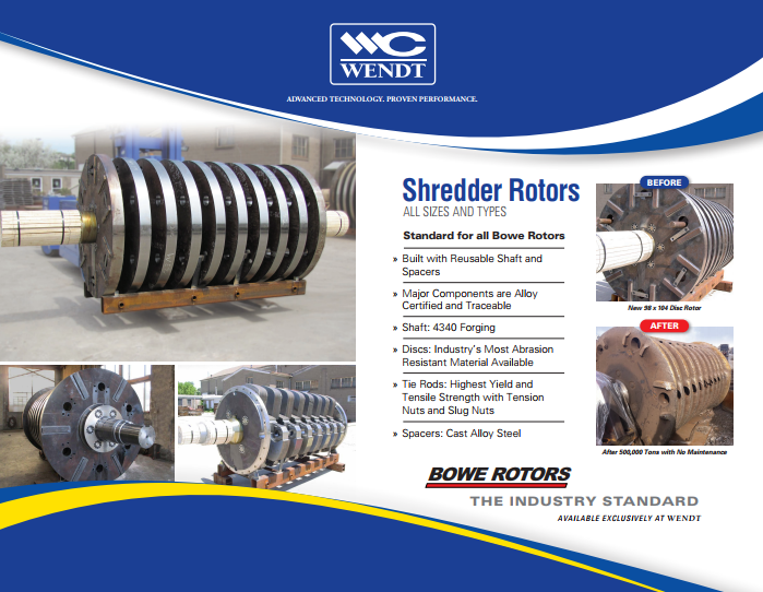 WENDT Automobile Shredder Rotors